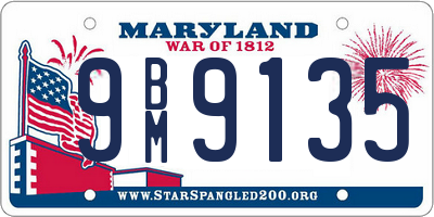 MD license plate 9BM9135