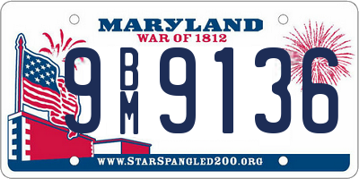 MD license plate 9BM9136