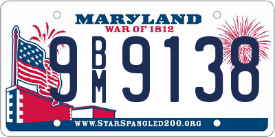 MD license plate 9BM9138