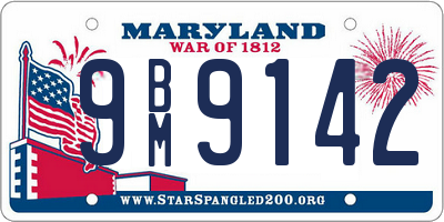 MD license plate 9BM9142