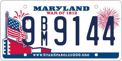 MD license plate 9BM9144