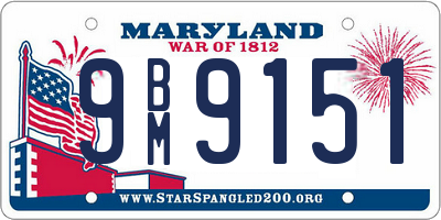 MD license plate 9BM9151