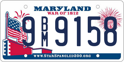 MD license plate 9BM9158