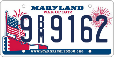 MD license plate 9BM9162