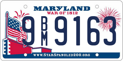 MD license plate 9BM9163