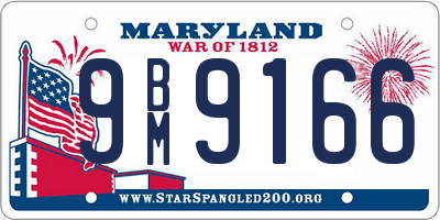 MD license plate 9BM9166