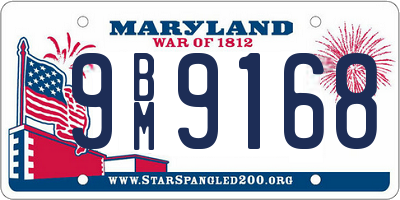 MD license plate 9BM9168