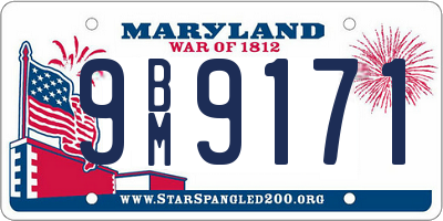 MD license plate 9BM9171