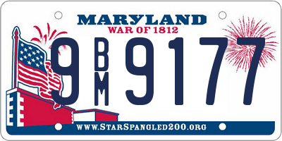 MD license plate 9BM9177