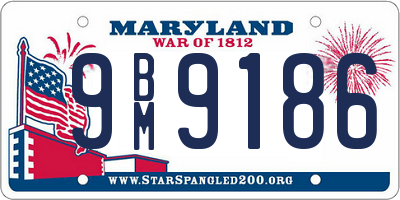 MD license plate 9BM9186