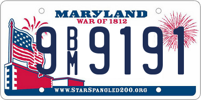 MD license plate 9BM9191