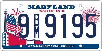 MD license plate 9BM9195