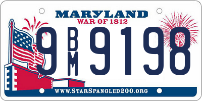 MD license plate 9BM9198