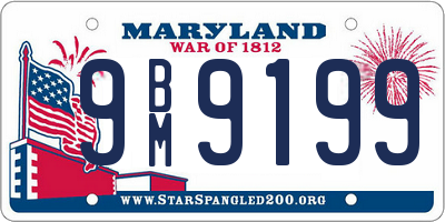 MD license plate 9BM9199