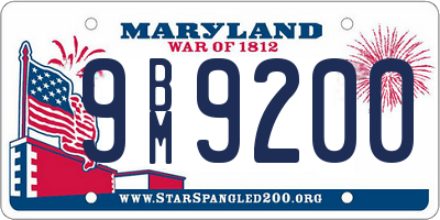 MD license plate 9BM9200