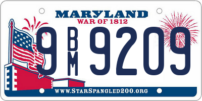 MD license plate 9BM9209