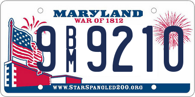 MD license plate 9BM9210