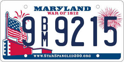 MD license plate 9BM9215