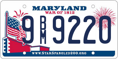 MD license plate 9BM9220