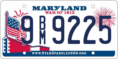 MD license plate 9BM9225