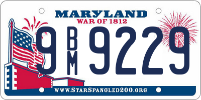 MD license plate 9BM9229