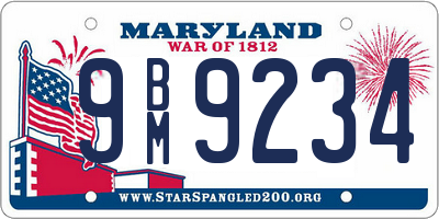 MD license plate 9BM9234