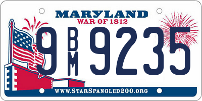 MD license plate 9BM9235