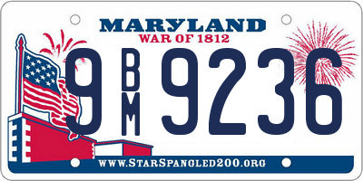 MD license plate 9BM9236