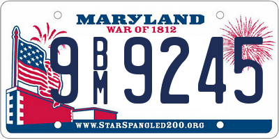 MD license plate 9BM9245