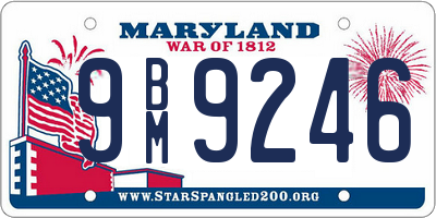 MD license plate 9BM9246