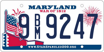 MD license plate 9BM9247