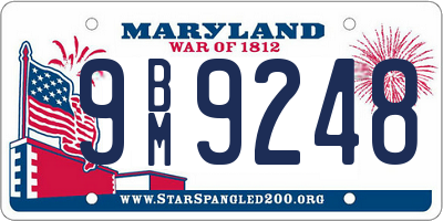 MD license plate 9BM9248