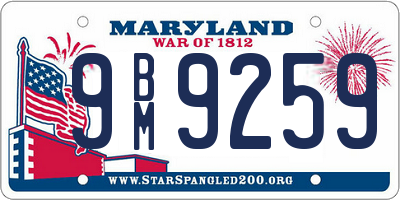 MD license plate 9BM9259