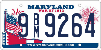 MD license plate 9BM9264