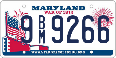 MD license plate 9BM9266