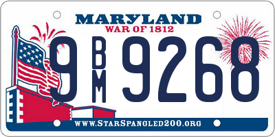 MD license plate 9BM9268