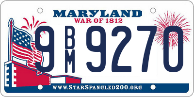 MD license plate 9BM9270