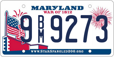 MD license plate 9BM9273