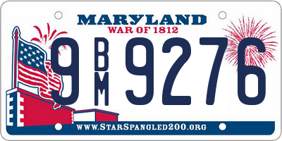 MD license plate 9BM9276