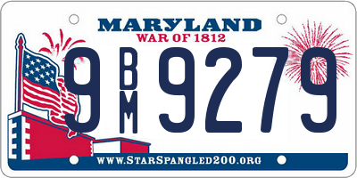 MD license plate 9BM9279