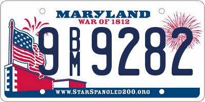 MD license plate 9BM9282