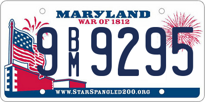 MD license plate 9BM9295