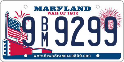 MD license plate 9BM9299