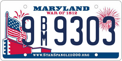 MD license plate 9BM9303