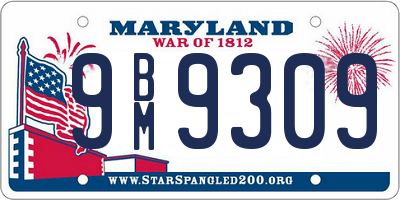 MD license plate 9BM9309