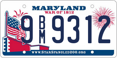 MD license plate 9BM9312