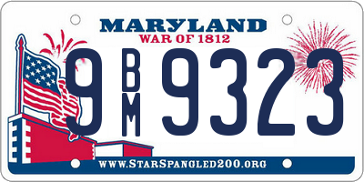 MD license plate 9BM9323