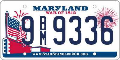 MD license plate 9BM9336