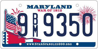 MD license plate 9BM9350