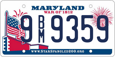 MD license plate 9BM9359